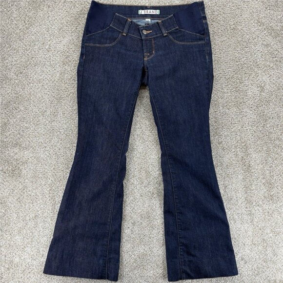 J Brand MAMA J Jeans‎ Size 25 Maternity Stretch Denim Dark Wash Low Rise Bootcut - Picture 1 of 11